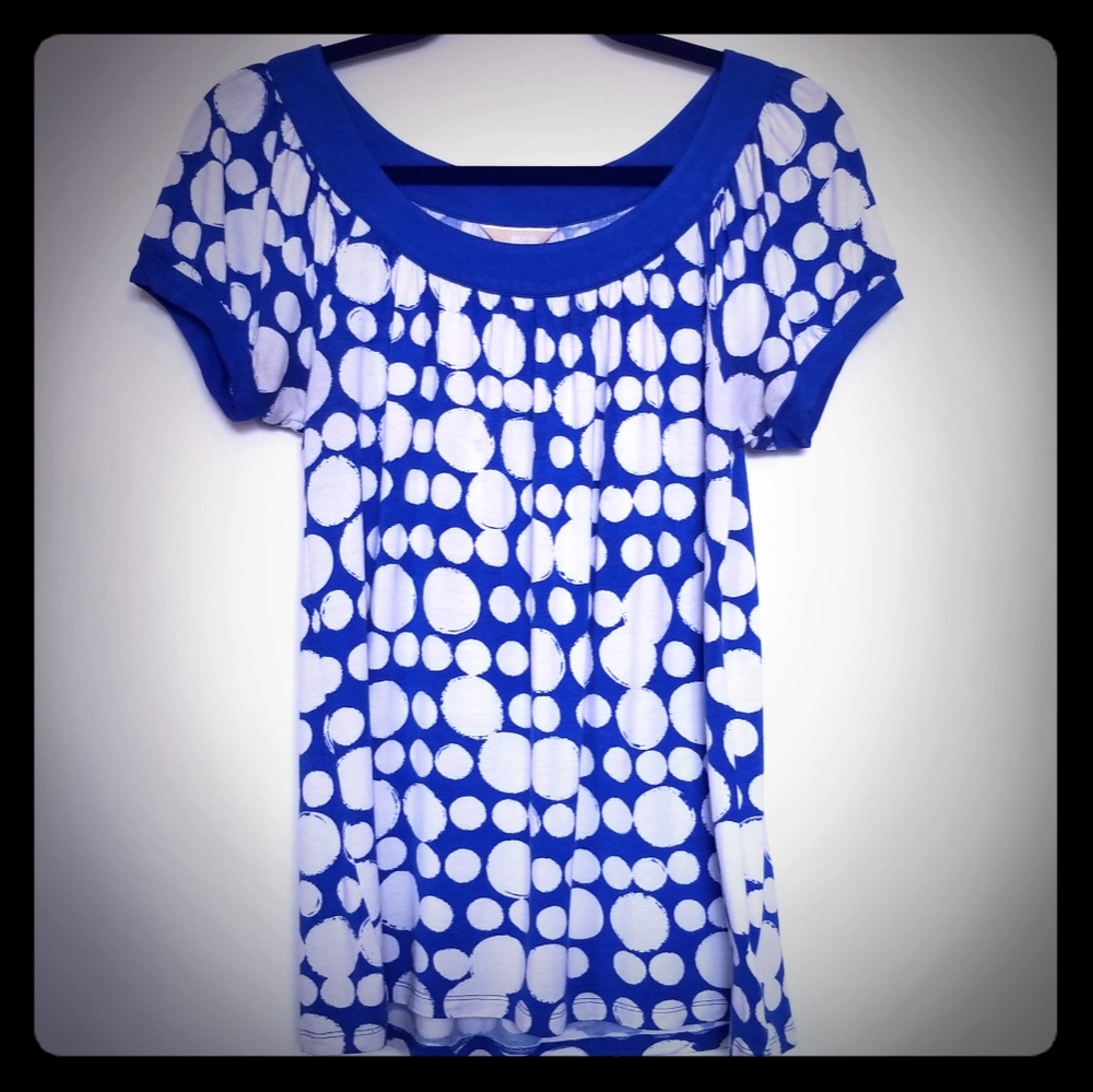 Michael Kors Scoop Neck Abstract Blouse